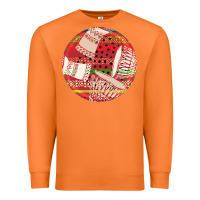 Carrot african fabric pattern round earrings 2 Premium Sweatshirt - BundleAndBundleShop