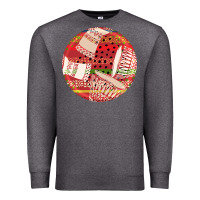Charcoal Heather african fabric pattern round earrings 2 Premium Sweatshirt - BundleAndBundleShop