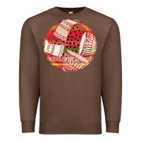 Chestnut african fabric pattern round earrings 2 Premium Sweatshirt - BundleAndBundleShop