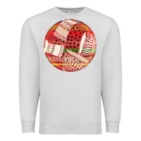 Dove Grey african fabric pattern round earrings 2 Premium Sweatshirt - BundleAndBundleShop