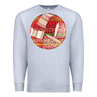 Heather Grey african fabric pattern round earrings 2 Premium Sweatshirt - BundleAndBundleShop