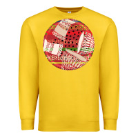 Lemon african fabric pattern round earrings 2 Premium Sweatshirt - BundleAndBundleShop
