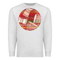 Oatmeal Heather african fabric pattern round earrings 2 Premium Sweatshirt - BundleAndBundleShop