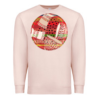 Pale Pink african fabric pattern round earrings 2 Premium Sweatshirt - BundleAndBundleShop