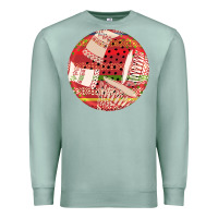 Seafoam african fabric pattern round earrings 2 Premium Sweatshirt - BundleAndBundleShop