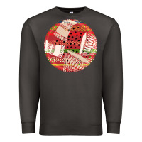 Smoke african fabric pattern round earrings 2 Premium Sweatshirt - BundleAndBundleShop