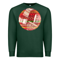 Sports Green african fabric pattern round earrings 2 Premium Sweatshirt - BundleAndBundleShop