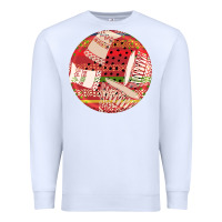 White african fabric pattern round earrings 2 Premium Sweatshirt - BundleAndBundleShop