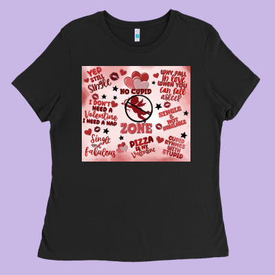 Funny Valentine's Day Ladies Tee Designed By Maliassmallbusiness