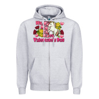 Heather Grey My first Valentine's Day Unicorn Zipper Hoodie - FaDigitalArtStudio