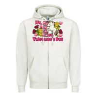 Oatmeal Heather My first Valentine's Day Unicorn Zipper Hoodie - FaDigitalArtStudio