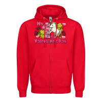 Red My first Valentine's Day Unicorn Zipper Hoodie - FaDigitalArtStudio