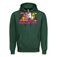 Sports Green My first Valentine's Day Unicorn Zipper Hoodie - FaDigitalArtStudio