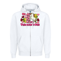 White My first Valentine's Day Unicorn Zipper Hoodie - FaDigitalArtStudio