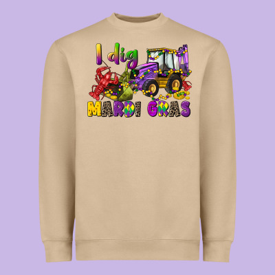 I Dig Mardi Gras Heavyweight Sweatshirt Designed By Cowgirlartshop