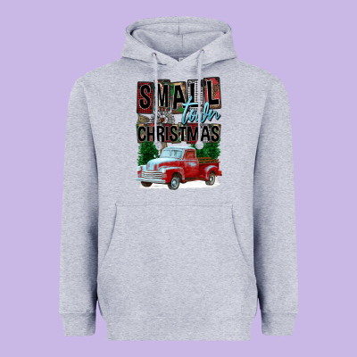 Small Town Christmas Heavyweight Hoodie Designed By Fadigitalartstudio