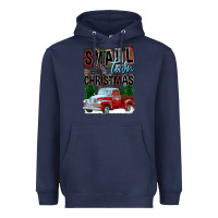 Navy Small Town Christmas Heavyweight Hoodie - FaDigitalArtStudio