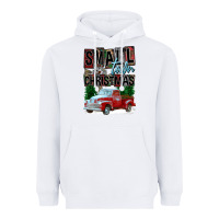 White Small Town Christmas Heavyweight Hoodie - FaDigitalArtStudio