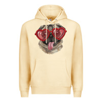 Pina Colada Pug with love glasses Premium Hoodie - RanaPortraitStore
