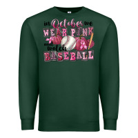 Sports Green in october we wear pink and watch  baseball Premium Sweatshirt - FaDigitalArtStudio