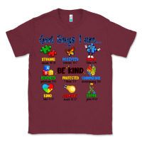 Burgundy god says i am autism Classic Tee - Artiststas