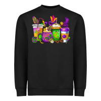 Black mardi gras coffee cups cowgirl Heavyweight Sweatshirt - CowGirlArtShop