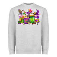Heather Grey mardi gras coffee cups cowgirl Heavyweight Sweatshirt - CowGirlArtShop