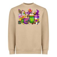 Mushroom mardi gras coffee cups cowgirl Heavyweight Sweatshirt - CowGirlArtShop