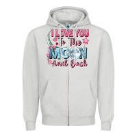 Dove Grey I love you to the moon and back Valentine's Day Zipper Hoodie - FaDigitalArtStudio