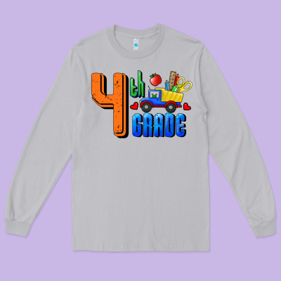 Fourth Grade Long Sleeve Tee Designed By Ranaportraitstore