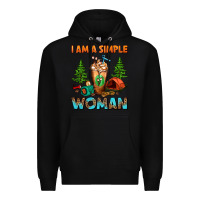 Black I Am A Simple Woman Camping Frappe Premium Hoodie - FaDigitalArtStudio