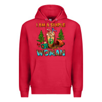 Cardinal I Am A Simple Woman Camping Frappe Premium Hoodie - FaDigitalArtStudio