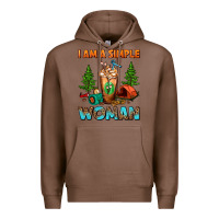 Chestnut I Am A Simple Woman Camping Frappe Premium Hoodie - FaDigitalArtStudio