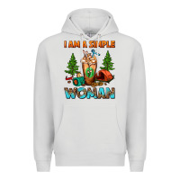 Dove Grey I Am A Simple Woman Camping Frappe Premium Hoodie - FaDigitalArtStudio