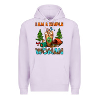 Lilac I Am A Simple Woman Camping Frappe Premium Hoodie - FaDigitalArtStudio