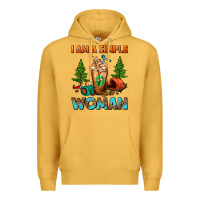 Mustard I Am A Simple Woman Camping Frappe Premium Hoodie - FaDigitalArtStudio