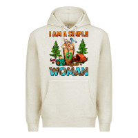 Oatmeal Heather I Am A Simple Woman Camping Frappe Premium Hoodie - FaDigitalArtStudio