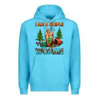 Ocean Blue I Am A Simple Woman Camping Frappe Premium Hoodie - FaDigitalArtStudio