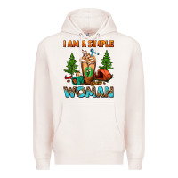 Pale Pink I Am A Simple Woman Camping Frappe Premium Hoodie - FaDigitalArtStudio