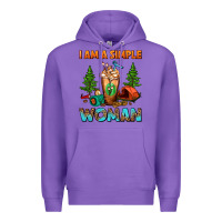 Purple I Am A Simple Woman Camping Frappe Premium Hoodie - FaDigitalArtStudio