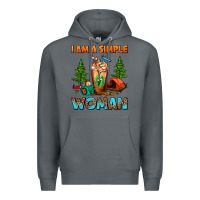Rock I Am A Simple Woman Camping Frappe Premium Hoodie - FaDigitalArtStudio