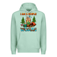 Seafoam I Am A Simple Woman Camping Frappe Premium Hoodie - FaDigitalArtStudio