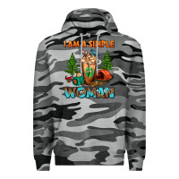 Slate Camo I Am A Simple Woman Camping Frappe Premium Hoodie - FaDigitalArtStudio