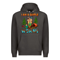 Smoke I Am A Simple Woman Camping Frappe Premium Hoodie - FaDigitalArtStudio