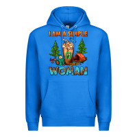 True Royal I Am A Simple Woman Camping Frappe Premium Hoodie - FaDigitalArtStudio