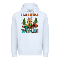 White I Am A Simple Woman Camping Frappe Premium Hoodie - FaDigitalArtStudio