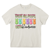 Cream treat all peeps with kindness Heavy Core Tee - MaliasSmallBusiness