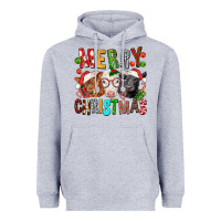Heather Grey Merry christmas calfs Heavyweight Hoodie - FaDigitalArtStudio