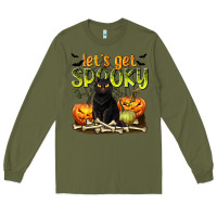 Army Green Let's Get Spooky Long Sleeve Tee - texasbilliewilder