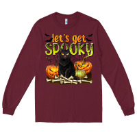 Burgundy Let's Get Spooky Long Sleeve Tee - texasbilliewilder